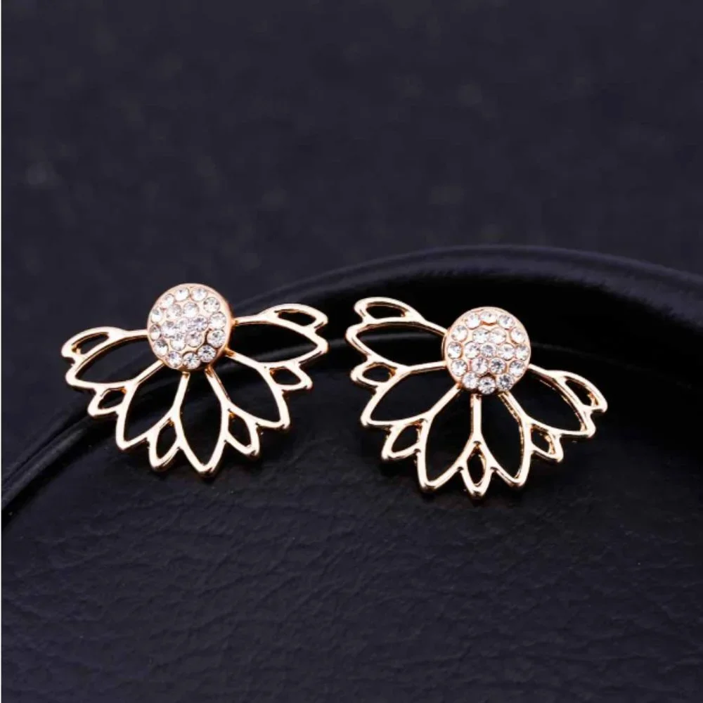 Unique “Sunflower Summers” Diamond Flower Earrings - Picture 7 of 7
